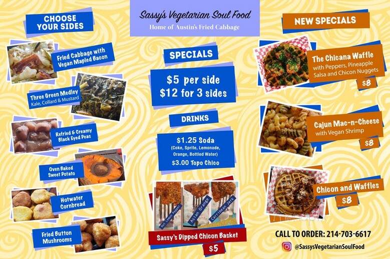 Sassy's Vegetarian Soul Food - Austin, TX menu_pic
