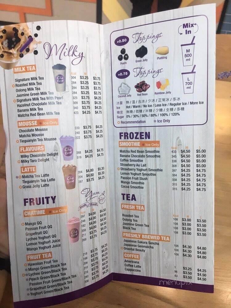 Chatime - Charleston, SC menu_pic