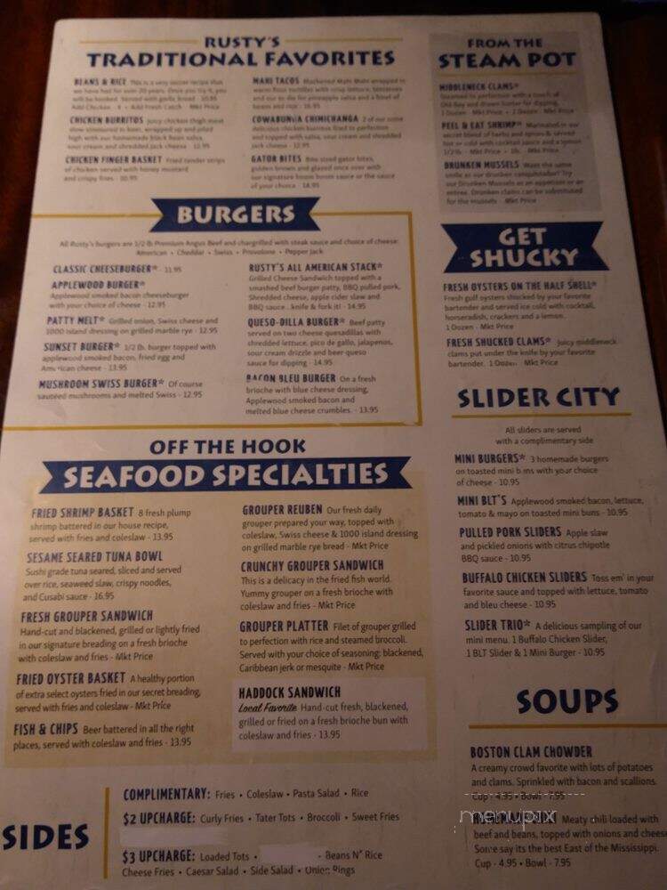 Rusty's Raw Bar & Grill - Fort Myers, FL menu_pic