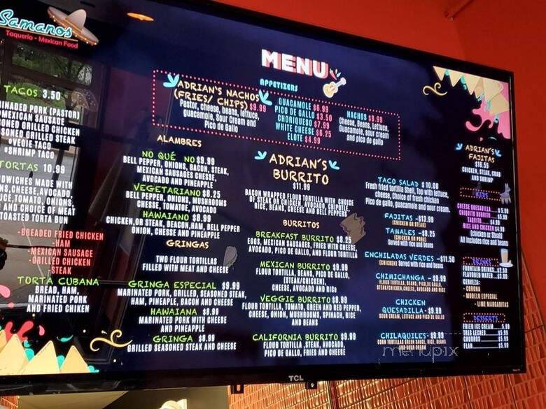 Samano's Taqueria - Fishers, IN menu_pic