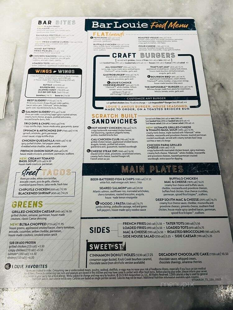 Bar Louie - Winter Park, FL menu_pic