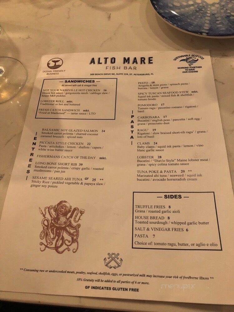 Alto Mare Fish Bar - Saint Petersburg, FL menu_pic