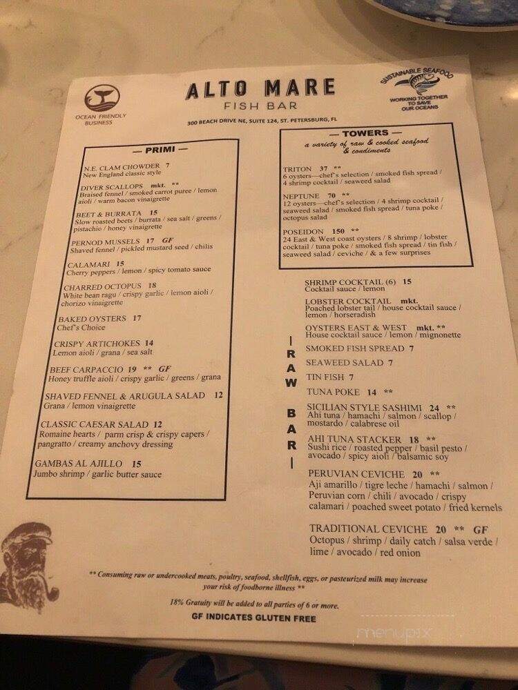 Alto Mare Fish Bar - Saint Petersburg, FL menu_pic