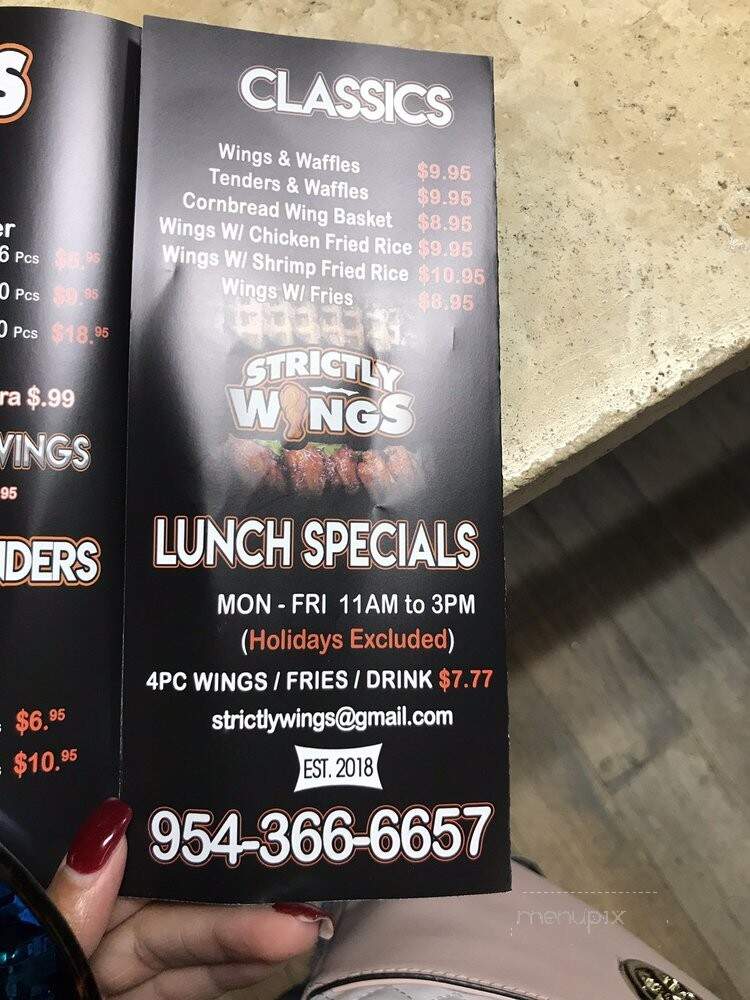 Strictly Wing - Margate, FL menu_pic