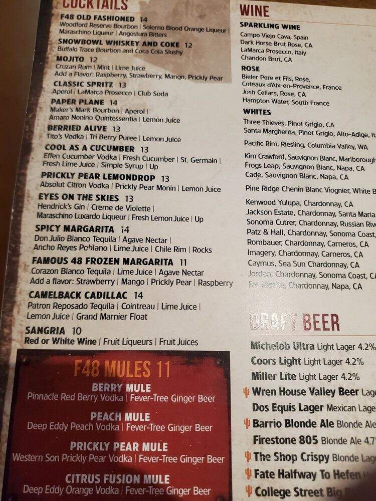Famous 48 - Scottsdale, AZ menu_pic