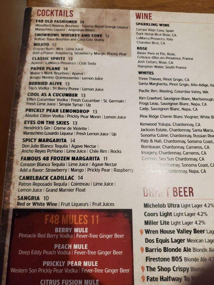 Famous 48 - Scottsdale, AZ menu_pic