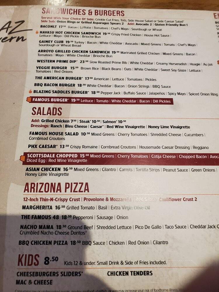 Famous 48 - Scottsdale, AZ menu_pic