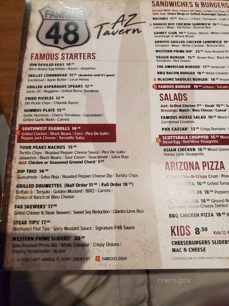 Famous 48 - Scottsdale, AZ menu_pic
