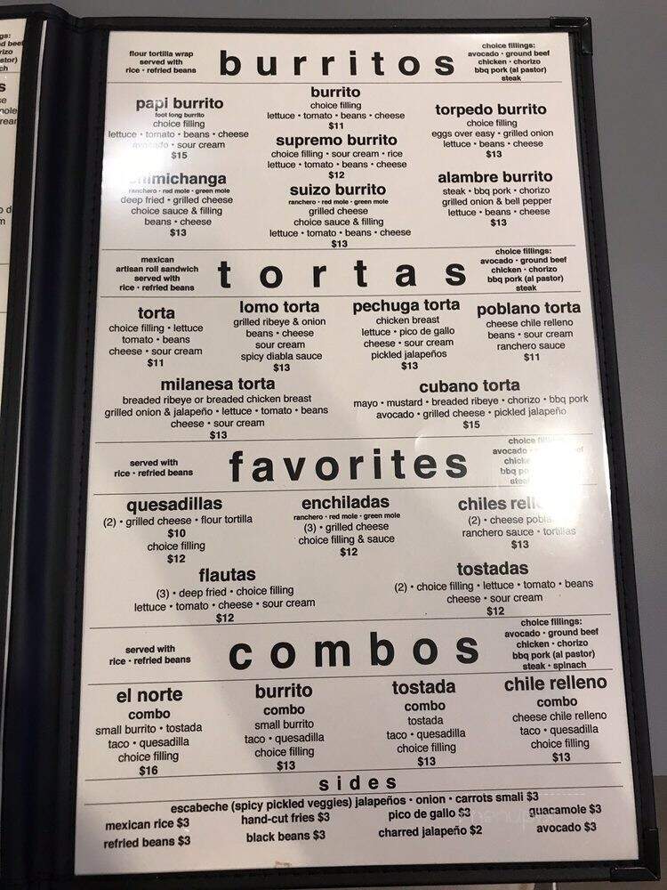 Tacos el norte - Lake Bluff, IL menu_pic