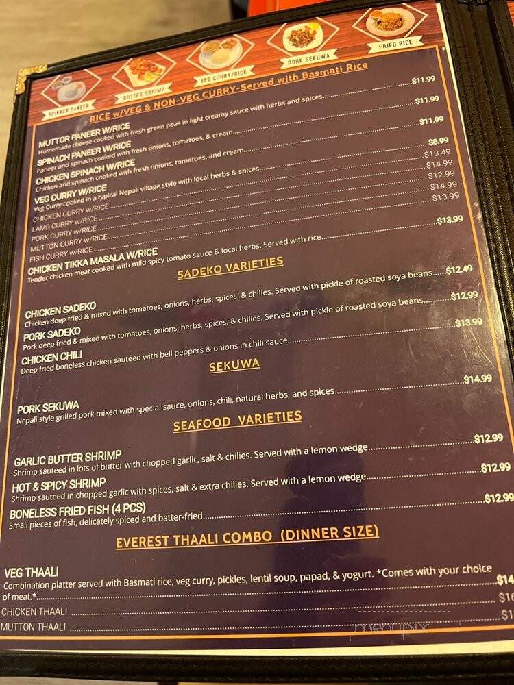 Everest Kitchen - Pittsburgh, PA menu_pic