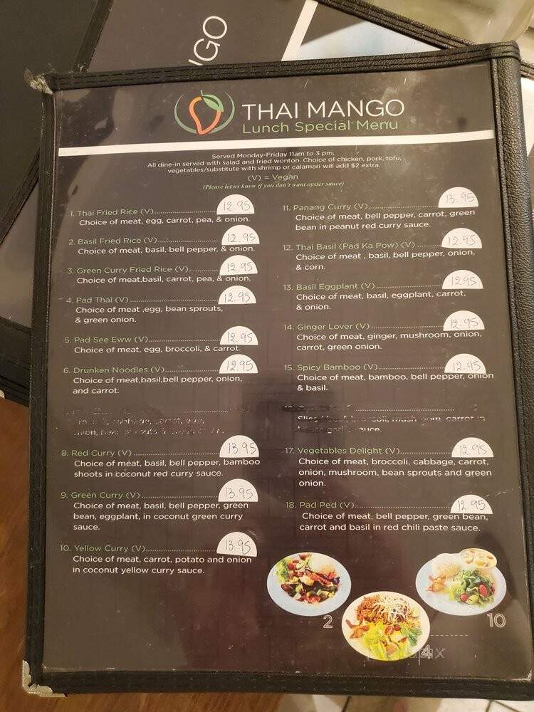 Thai Mango - Sacramento, CA menu_pic