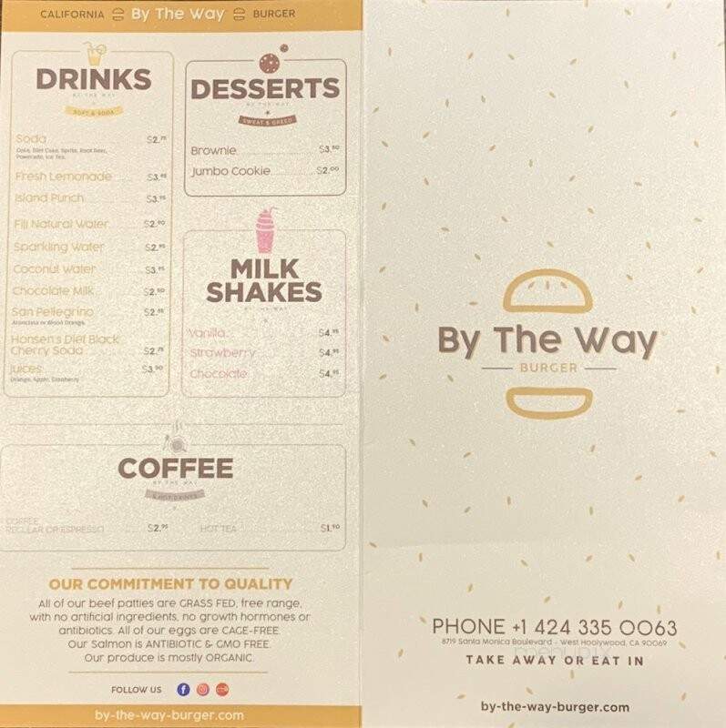 By The Way Burger - West Hollywood, CA menu_pic