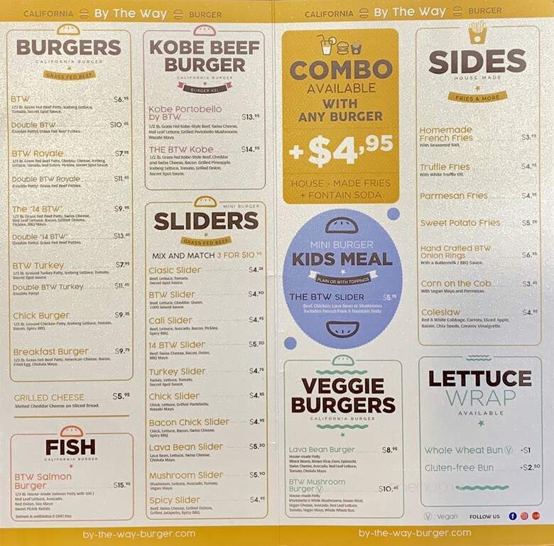 By The Way Burger - West Hollywood, CA menu_pic