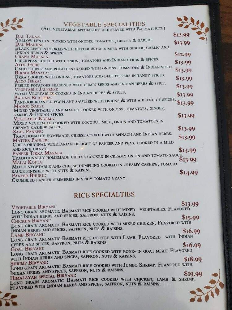 Himalayan Spice - Baltimore, MD menu_pic