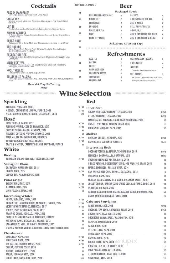 Shore Raw Bar & Grill - Austin, TX menu_pic