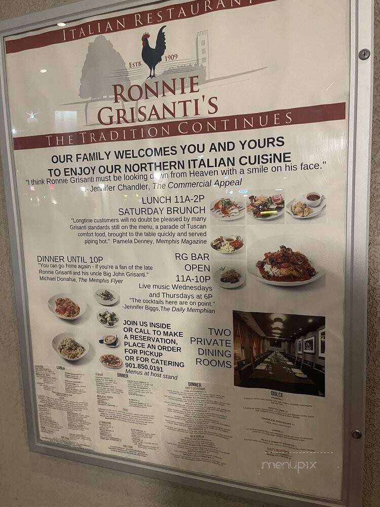 Ronnie Grisanti's Italian Restaurant - Memphis, TN menu_pic
