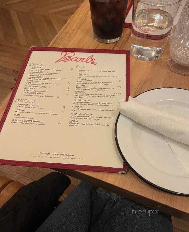 Pearl's - Lexington, KY menu_pic
