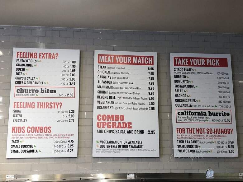 Chronic Tacos - Yorba Linda, CA menu_pic