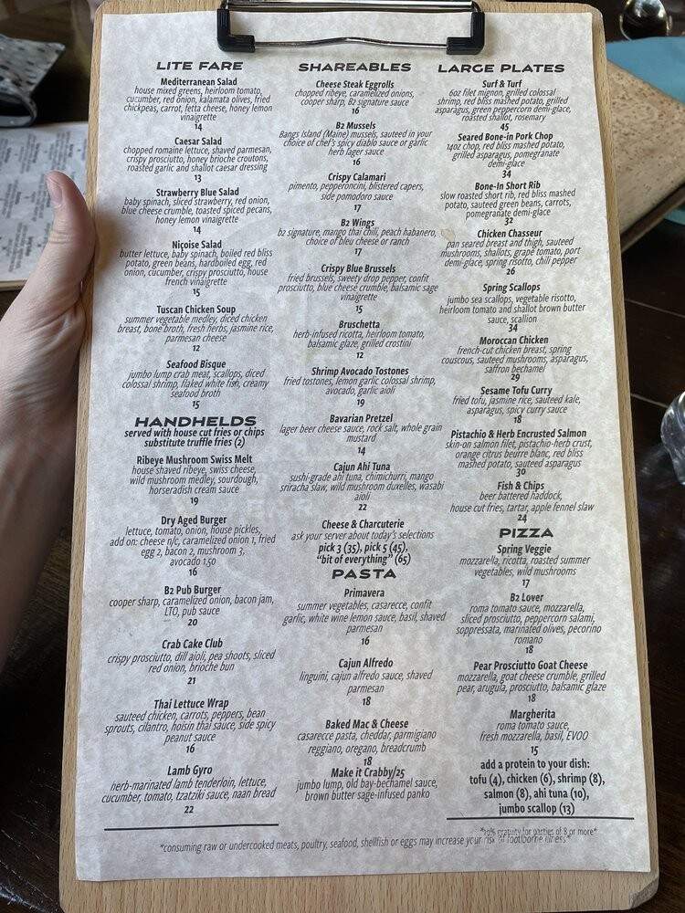 B2 Bistro + Bar - West Reading, PA menu_pic