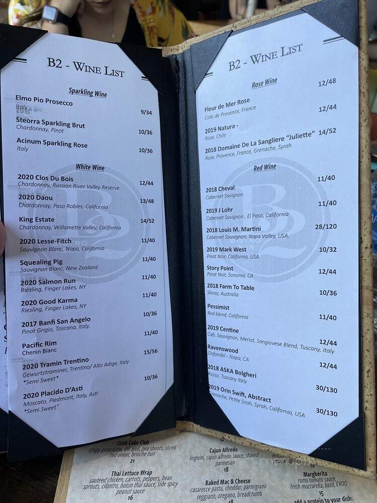 B2 Bistro + Bar - West Reading, PA menu_pic