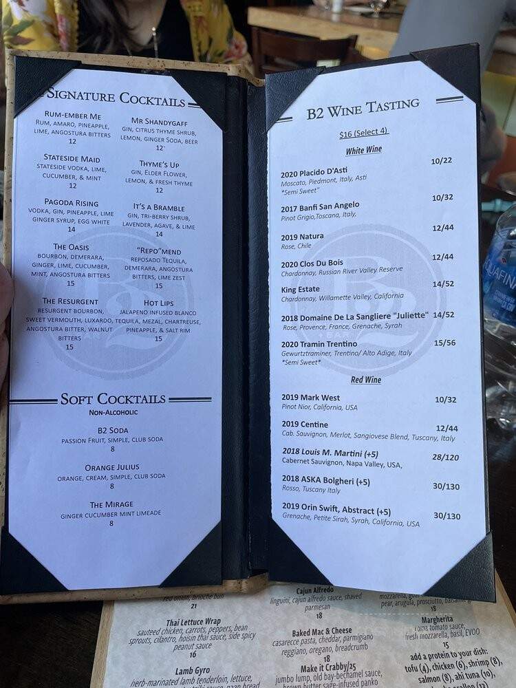 B2 Bistro + Bar - West Reading, PA menu_pic