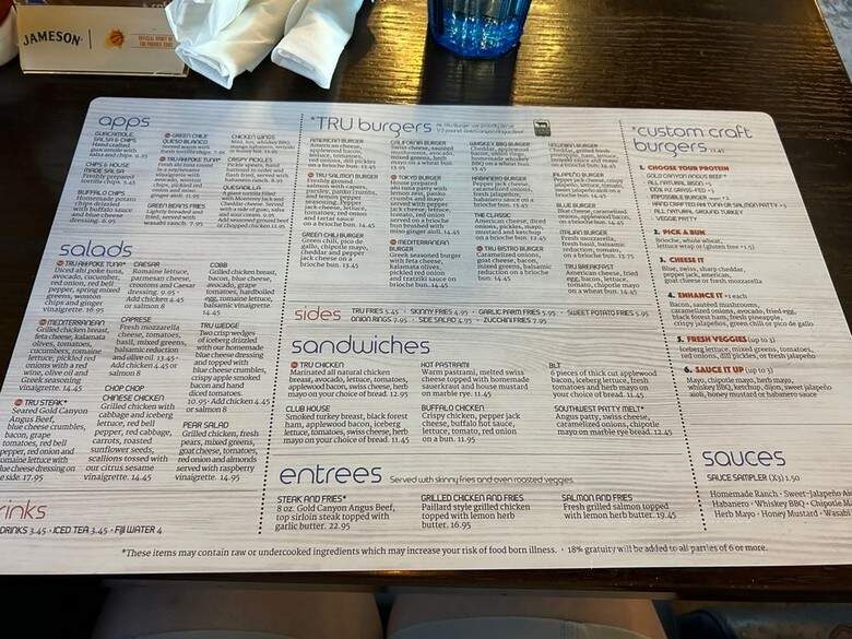 Tru Burger - Phoenix, AZ menu_pic