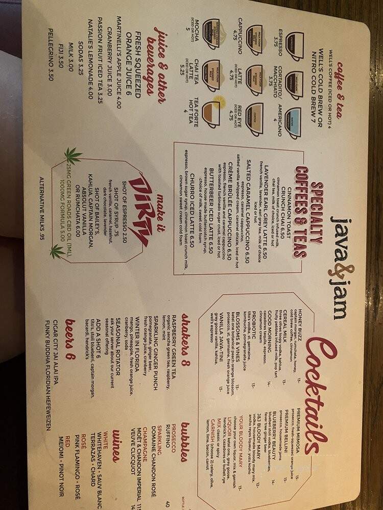 Java & Jam - Fort Lauderdale, FL menu_pic