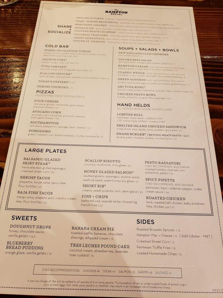 The Hampton Social - Skokie, IL menu_pic