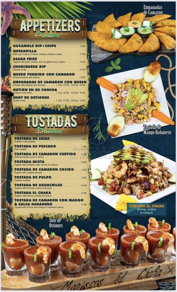 Mariscos El Chaka - Victorville, CA menu_pic