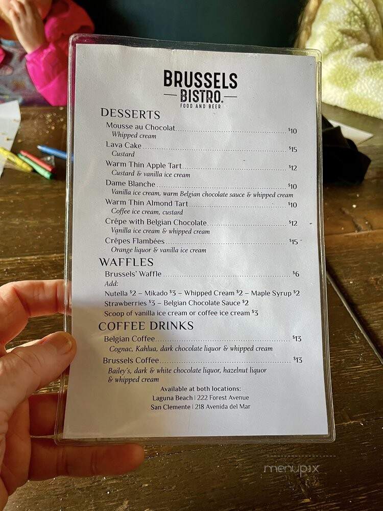 Brussels Bistro - San Clemente, CA menu_pic