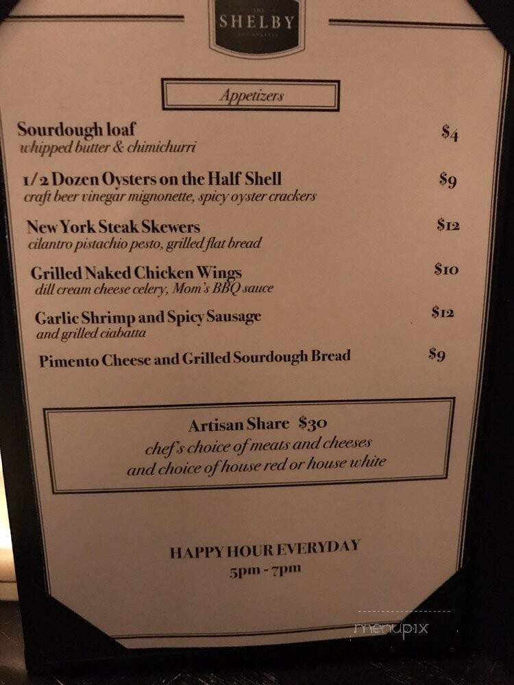 The Shelby - Los Angeles, CA menu_pic