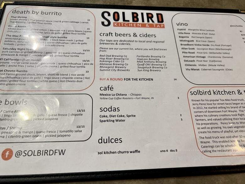 Solbird Kitchen & Tap - Fort Wayne, IN