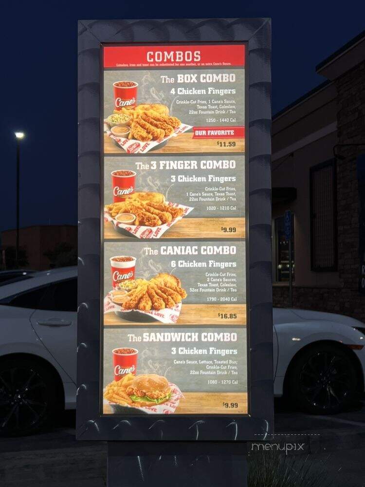 Raising Cane's Chicken Fingers - Fontana, CA menu_pic