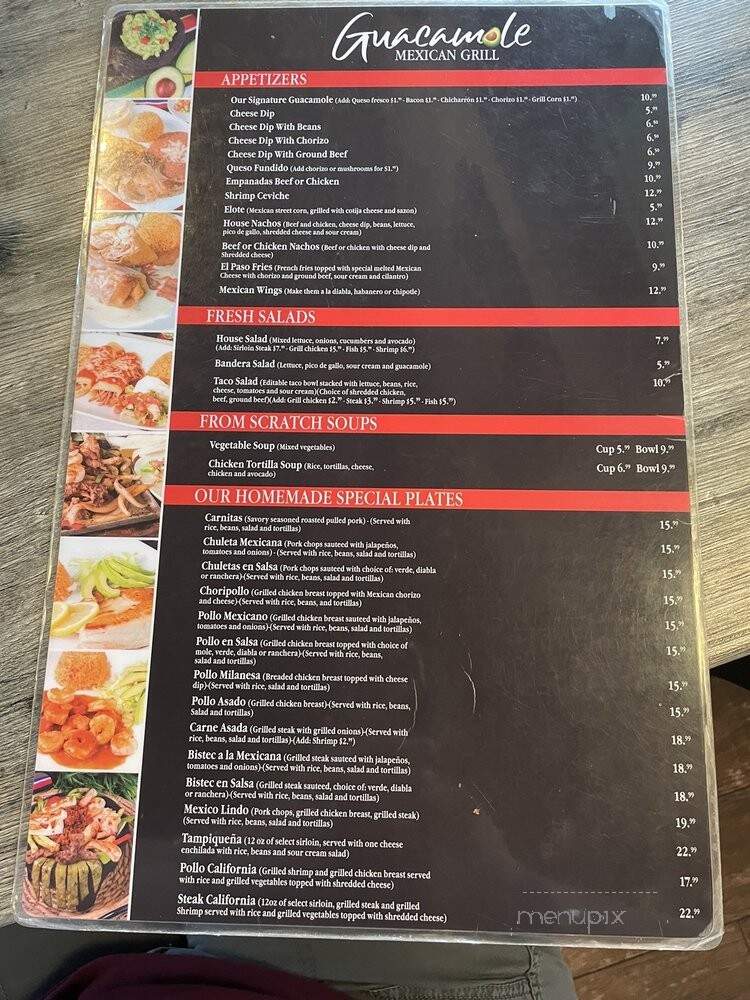 Guacamole Mexican Grill - Orlando, FL menu_pic