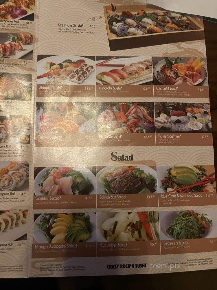 Crazy Rock'N Sushi - Fullerton, CA menu_pic