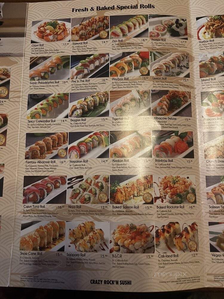 Crazy Rock'N Sushi - Fullerton, CA menu_pic
