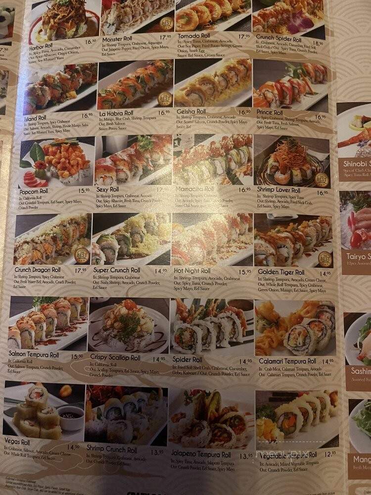 Crazy Rock'N Sushi - Fullerton, CA menu_pic