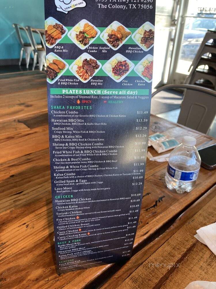 Shaka Hawaiian BBQ - The Colony, TX menu_pic