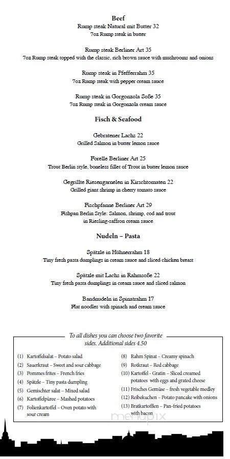 Berlin Cafe - Frisco, TX menu_pic