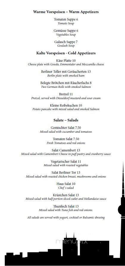 Berlin Cafe - Frisco, TX menu_pic