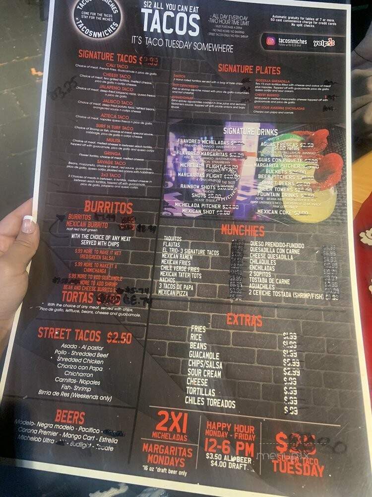 Tacos N Miches - Whittier, CA menu_pic