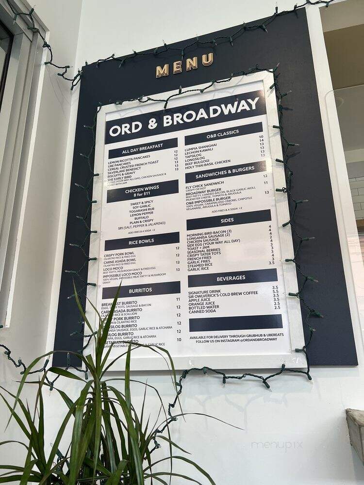 Ord & Broadway - Los Angeles, CA menu_pic