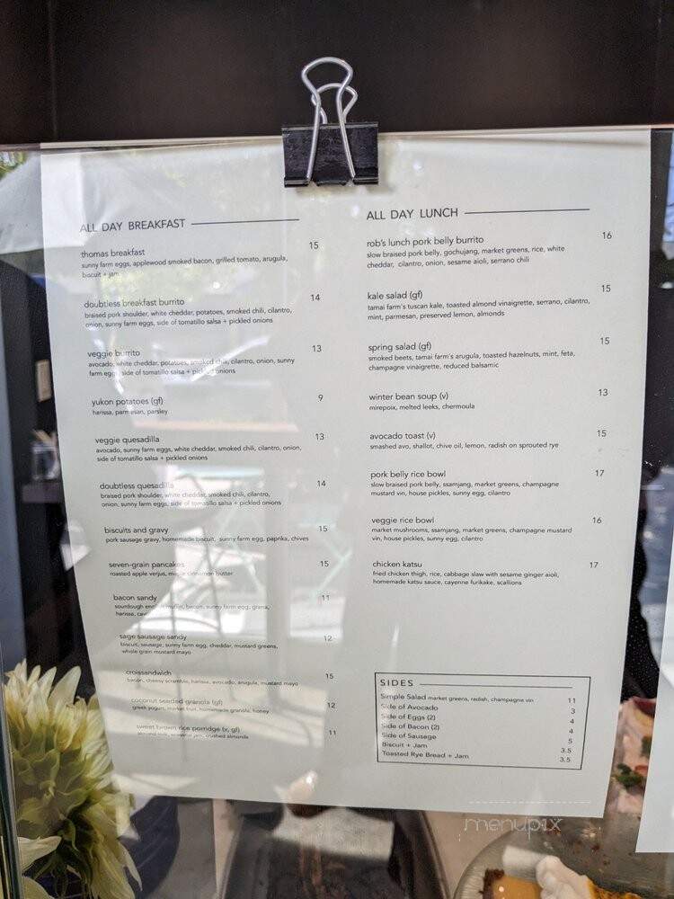 Doubting Thomas - Los Angeles, CA menu_pic