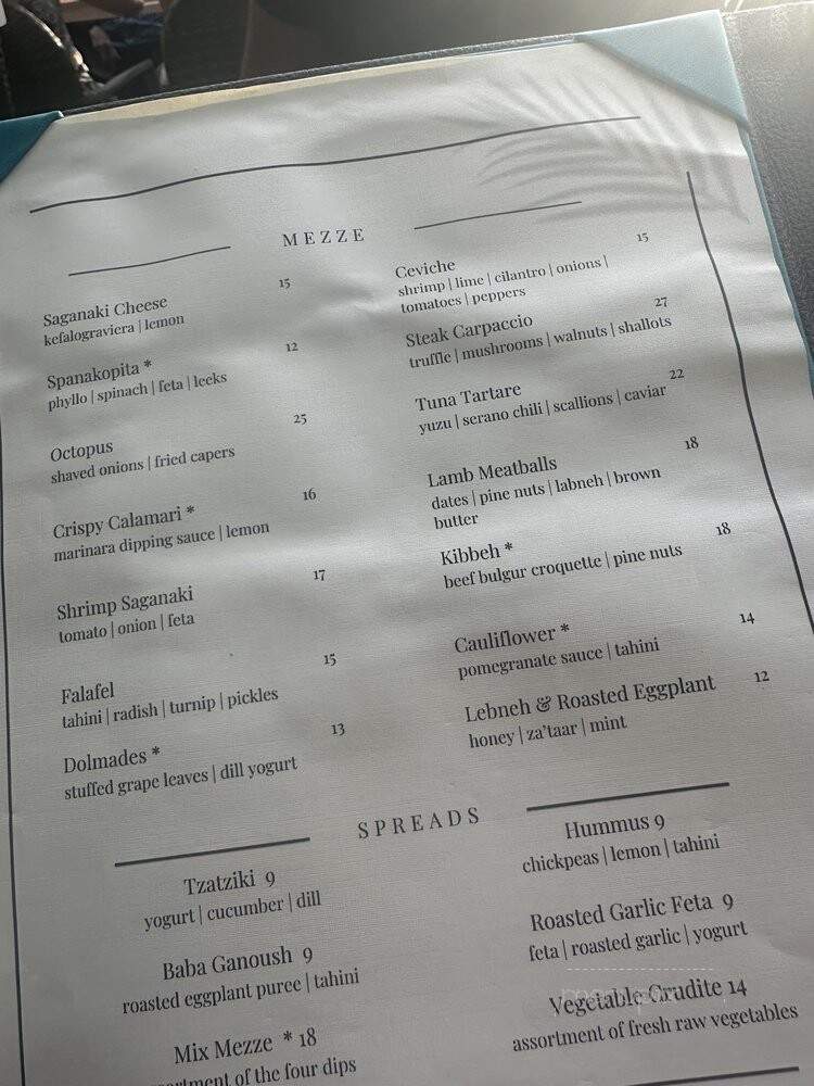 Dio Modern Mediteranean - Tampa, FL menu_pic