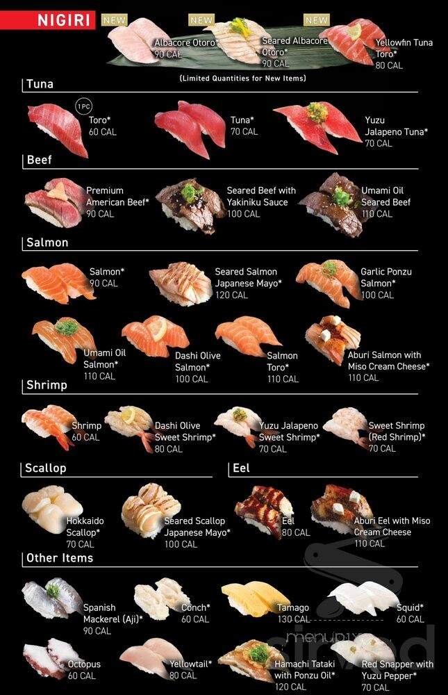 Kura Revolving Sushi Bar - Sacramento, CA menu_pic