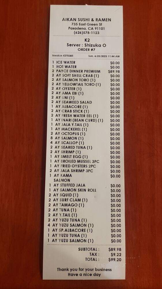 Aburi Sushi & Ramen - Pasadena, CA menu_pic