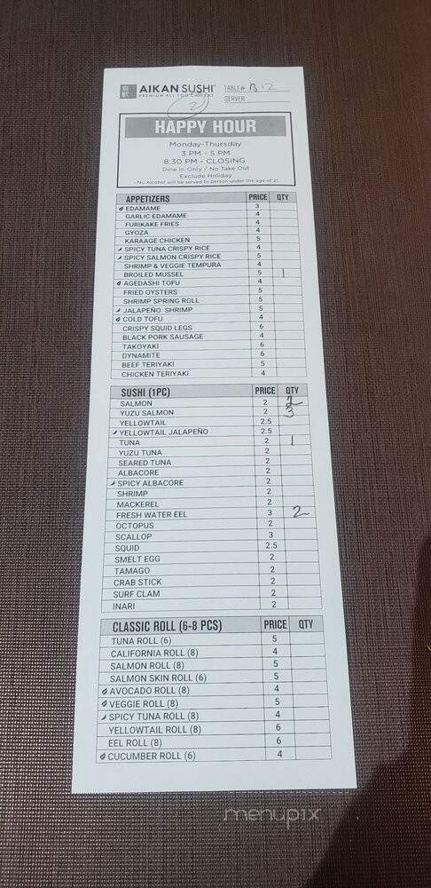 Aburi Sushi & Ramen - Pasadena, CA menu_pic