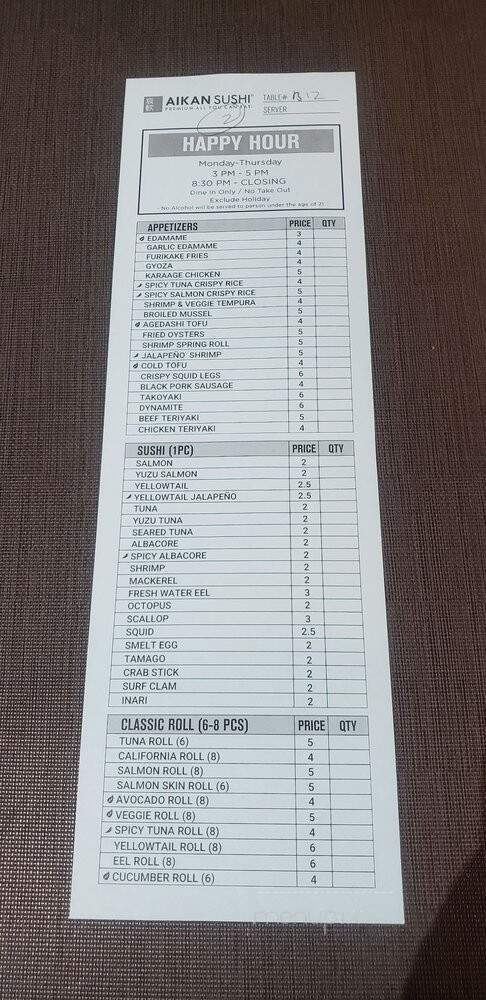 Aburi Sushi & Ramen - Pasadena, CA menu_pic