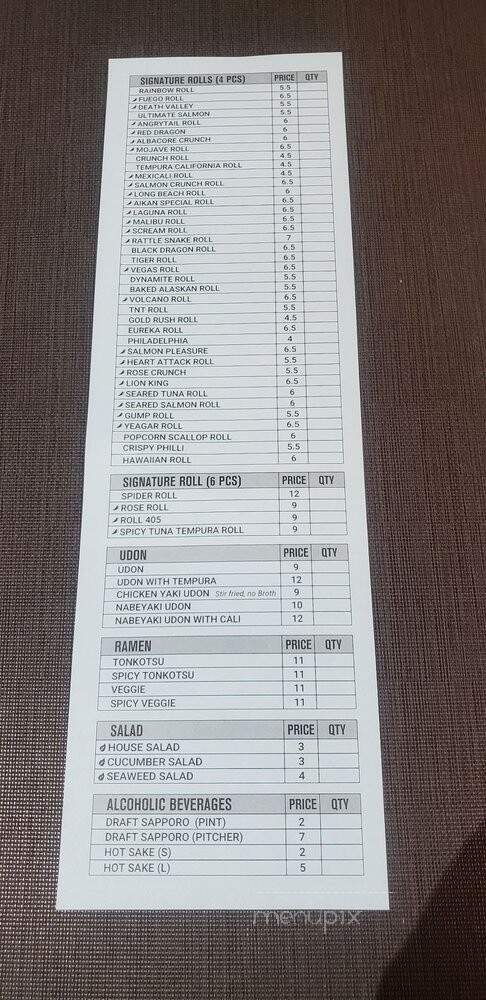 Aburi Sushi & Ramen - Pasadena, CA menu_pic
