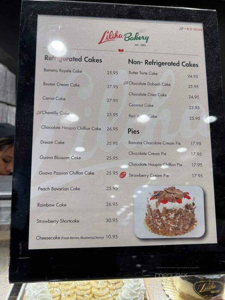 Liliha Bakery - Honolulu, HI menu_pic